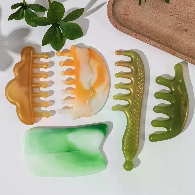 Body Meridian Massage Comb Stress Relief Gua Sha Tool Acupuncture Therapy Blood Circulation Anti-static Plastic Hair Combs
