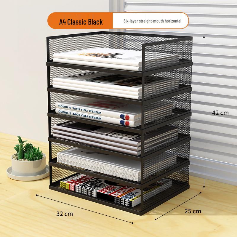 A3A4 Metall Desktop Aktenorganizer Rack - Büroarbeitsplatz Dokumentenhalter