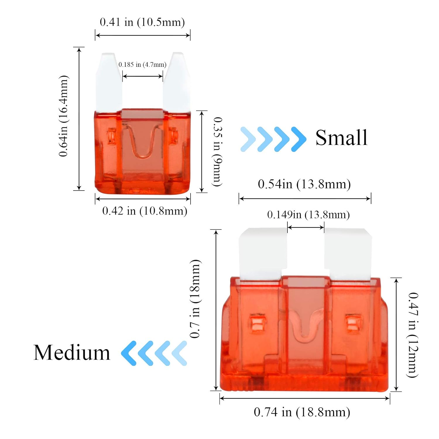 Road Passion 250PCS Car Blade Fuses Assortment Kit Auto Fuse Standard and Mini Car Fuse for Marine, RV, Camper, Boat, Truck 2A/ 3A/ 5A/ 7.5A/ 10A/
