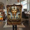 1PC Custom Name Golden Egyptian Pharaoh Patterned Flannel Blanket Suitable For All Seasons for Home Decor Warmth and Comfort Gifts Holiday Present_lx