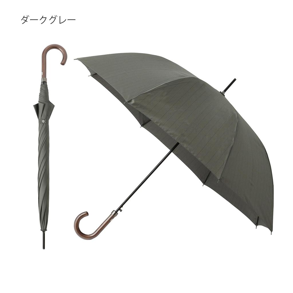 Månfladdermus Regnparaply Långparaply Stor Storlek Randig Grå [Lanvin Bleu] Garnfärgad 21-084-11099-03