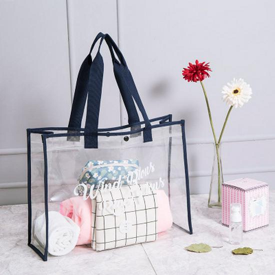 Transparent PVC Waterproof Shoulder Bag: Stylish Beach and Travel Pouch for Clothing