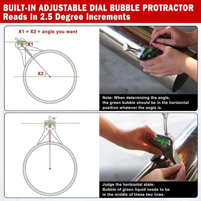 Safety Pipe Marker Centering Tool,Use to Measure Pipes 0.5" and Up, Standard 4" Y-Type Head Adjustable Set Level