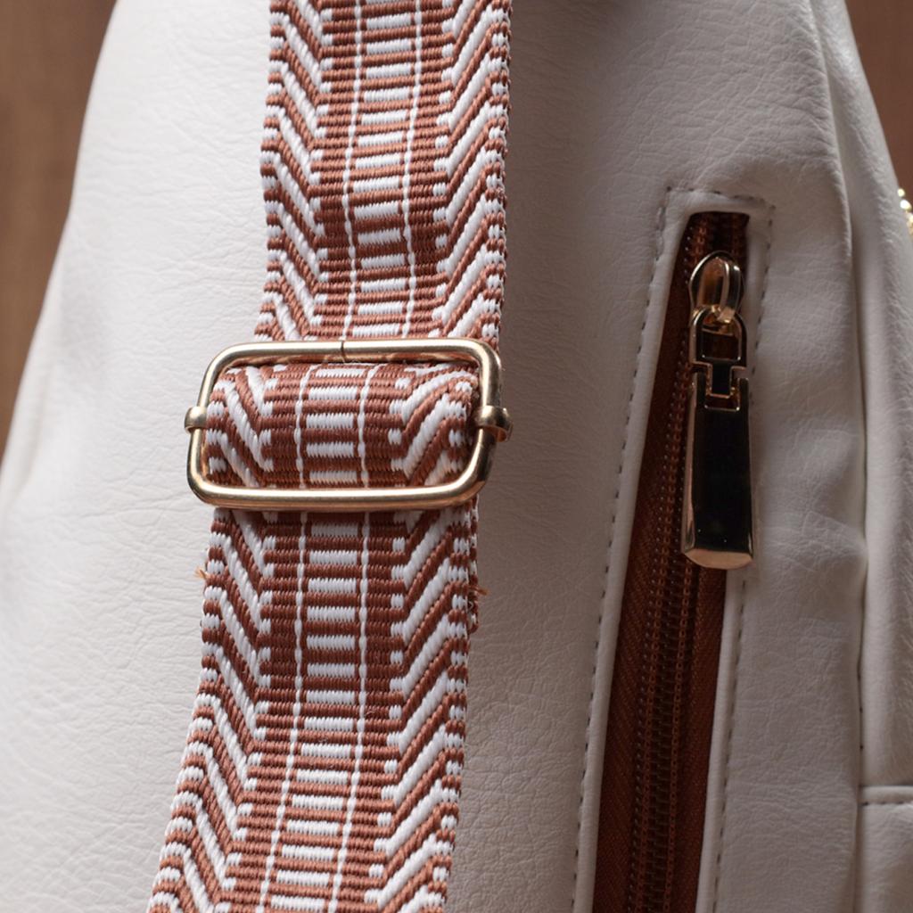 Stilvolle Damen-Umhängetasche mit einem Riemen aus Ökoleder VINTAGE Bag 22757 Weiß