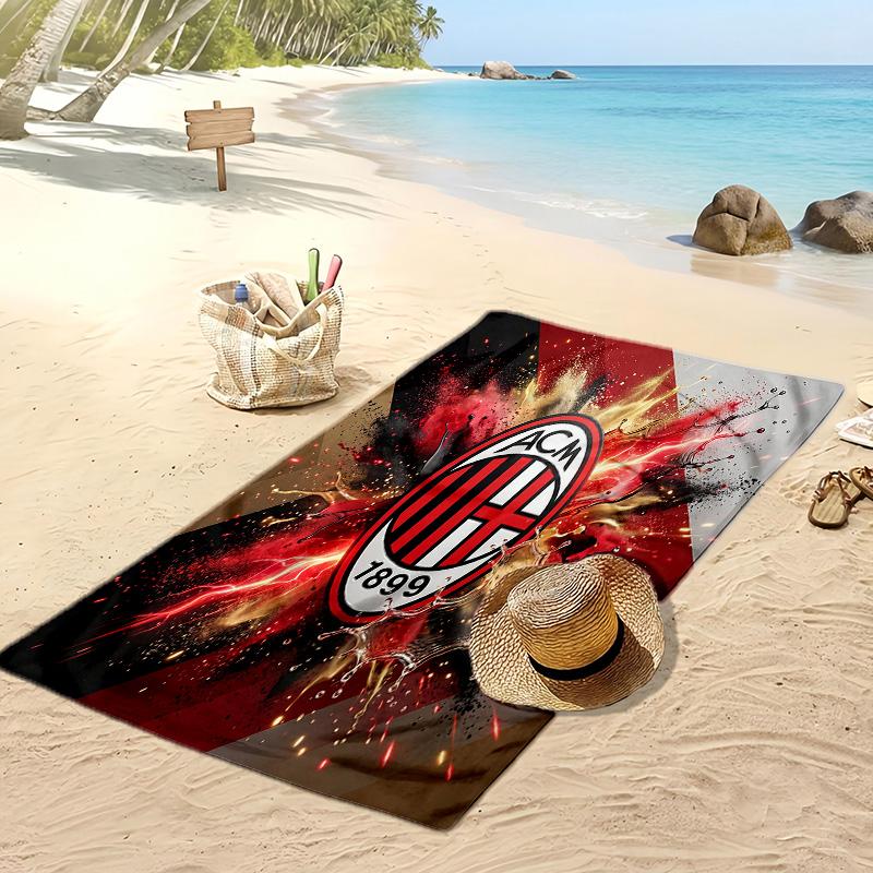 AC Milan Printed Beach Towel Quick Dry Soft TowelPortable Large Rectangular Beach Blanket for Travel Swimming Pool