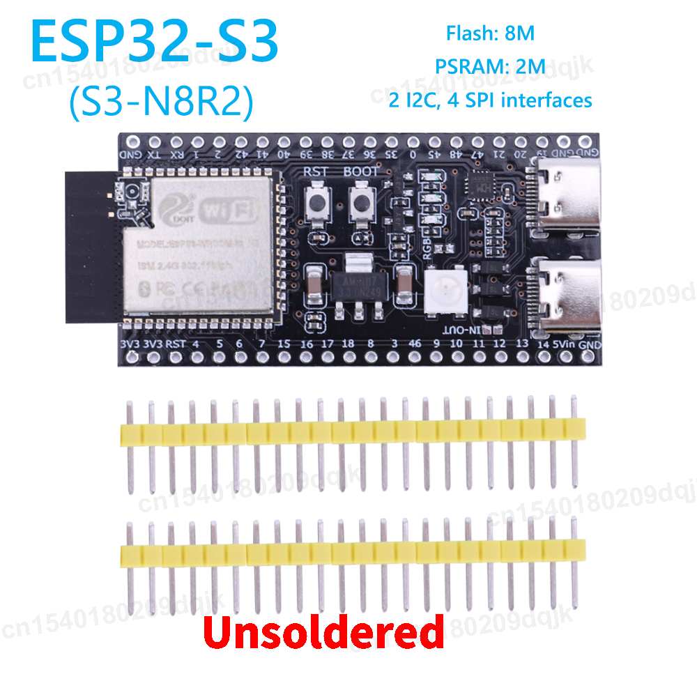 ESP32-S3-DevKitC-1 Entwicklungsboard BT 2.4G Wifi Modul für Arduino 8MB PSRAM 16MB FLASH N16R8 44Pin CP2102 Typ-C ESP32 S3