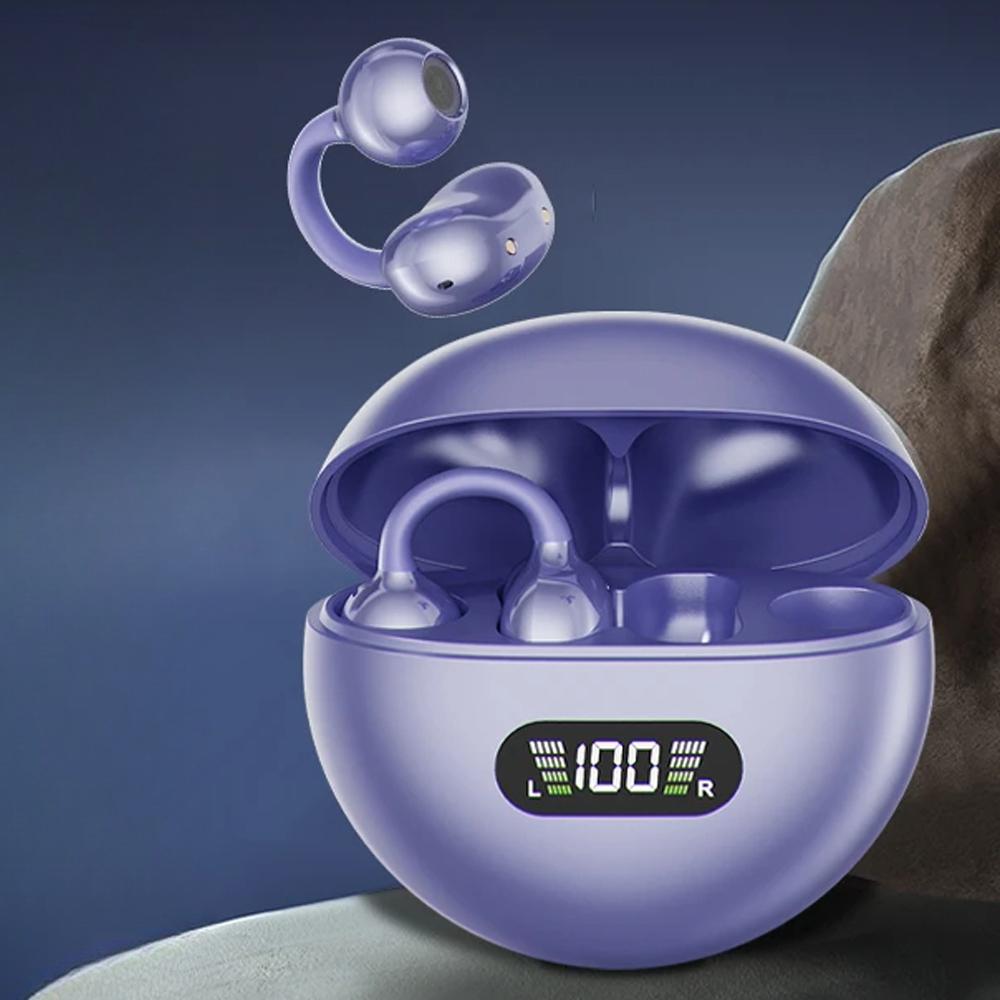 

Беспроводные наушники-клипсы, Bluetooth-наушники, наушники TWS с костной проводимостью, спортивные наушники, игровая гарнитура, водонепроницаемые наушники фиолетовый