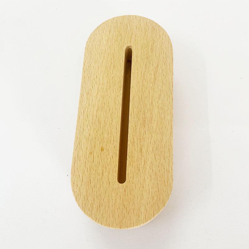 Beech Wood LED Luminous Acrylic Base Night Light Plug-in Stand