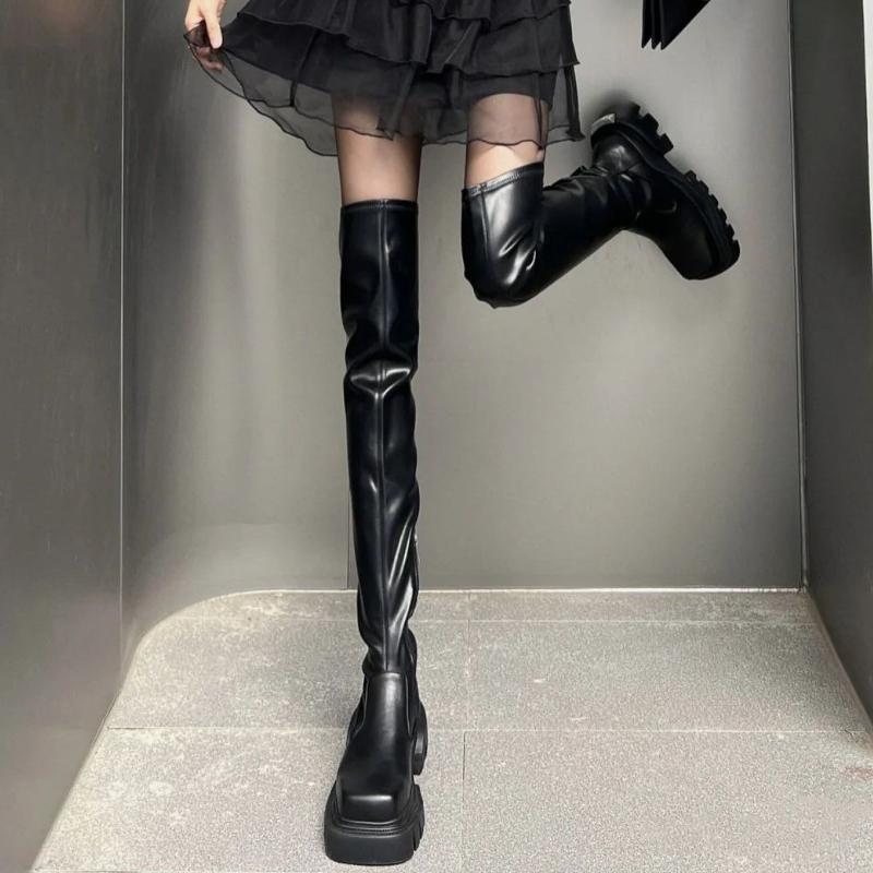 2025 Trends Women's Over-The-Knee Stretch Slimming Thick Sole Long Boots Autumn Winter New Fashion Styles Boots for Tall Women