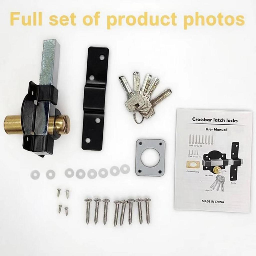 Schiebestalltürschloss Doppelseitiges Torschloss Schiebetürriegel Mit 5 Schlüsseln Für Außen Innen Hinterhof Schuppen Wohnmobil Zauntor