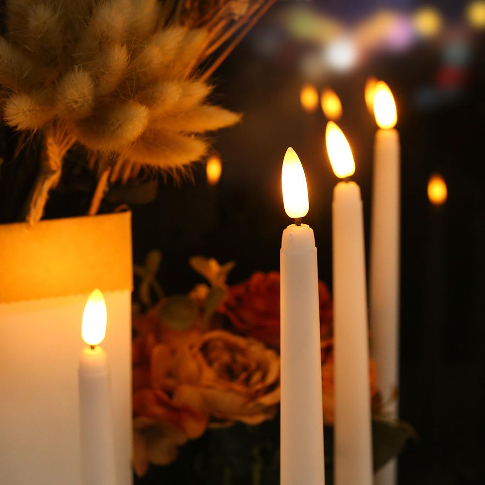 Pack of 6 LED Flameless Taper Candles Battery Operated Flickering Window Candle for Christmas Wedding Church Decor Party Supplie