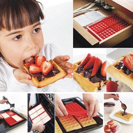 Nützliche Waffeln Kuchen Schokolade DIY Pfanne Silikonform Backform Küchenwerkzeug