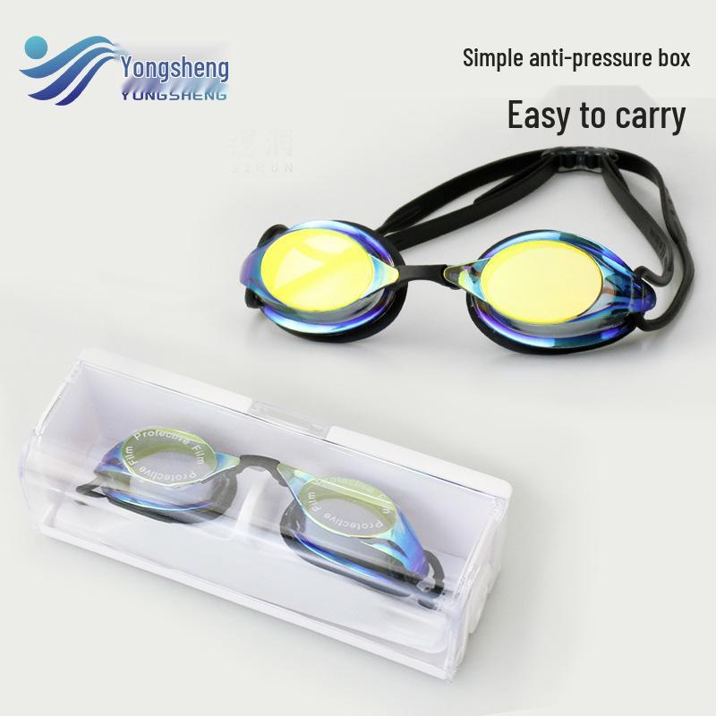Colorful HD Electroplated Unisex Swimming Goggles - Waterproof, Anti-Fog, Small Frame, Comfortable for Diving and Training
