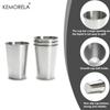KEMORELA 2/4PCS Stainless Steel Cups 300/400ML Stainless Steel Tumblers Pint Camping Cups Drinking Glasses Stackable Metal Cup