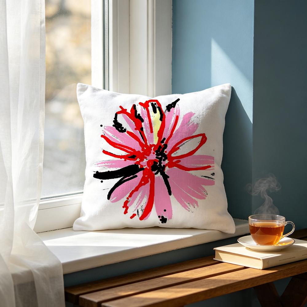 Art MMinimal Hand Drawn Flower Text Cushion Cover Cushion Cover Set Pcs X X X Pillowcase Decorative Sofa Home Decor