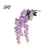 Decorative Flowers Artificial Wisteria Flower Fake Hanging Vine with Long Stem Wedding Faux Bouquet for Tall Vase Home Party Decor Floral Arrangement