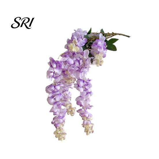 Decorative Flowers Artificial Wisteria Flower Fake Hanging Vine with Long Stem Wedding Faux Bouquet for Tall Vase Home Party Decor Floral Arrangement