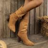 Size 35-43 Fashion Boots for Women 2025 New Spring and Autumn Collection Thick Heel Pointed Mid Heeled Boots High Heel Boots