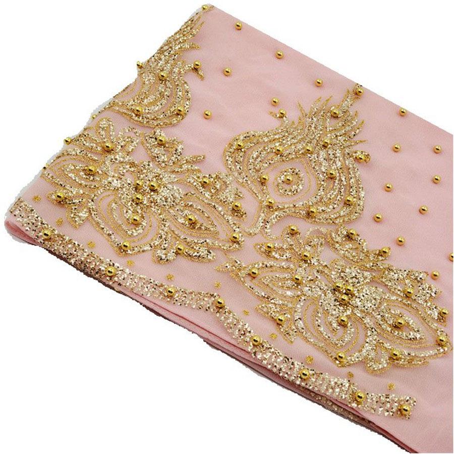 Premium Chiffon Hijabs Scarf Shimmer Gold Glitters Beads Hijab for Muslim Woman Head Scarf Shawl Wrap Lightweight