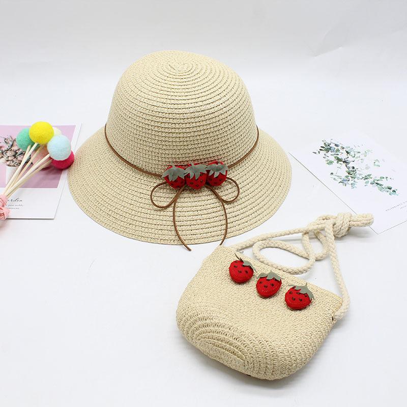 Children'S Straw Hat Female Summer Sun Protection Princess Beach Hat Sun Hat Sun Hat Basin Hat Baby Bucket Hat Bag