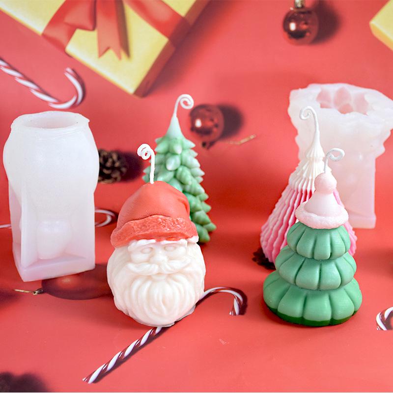 Christmas Silicone Mold for DIY Candle Making - Santa Claus, Tree, Snowman