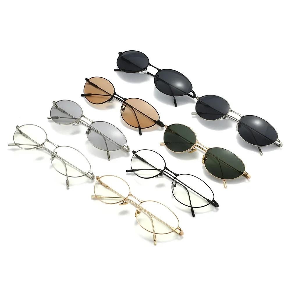 Korean Gold Cat Eye Sunglasses Shaped Frame for For Women Ultra Light Anti Blue Light Flat Lens Temperament Sunglasses Gafas De Sol