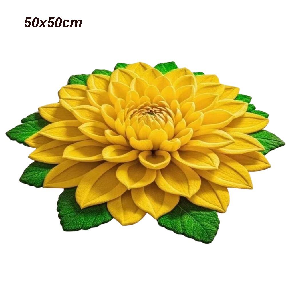 Special-shaped 3D Flower Carpet Non-slip Absorbent Bathroom Floor Mat Soft Dirt-resistant Door Blanket