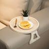1PC Wood Sofa Side Tables Round Portable and Foldable Sofa Armrest Clip-On Tray Waterproof Sofa Couch Arm Rest