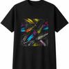 Neon Bushcraft Knife Retro Mens Womens T-Shirt Unisex Novelty Gift Tee Funny