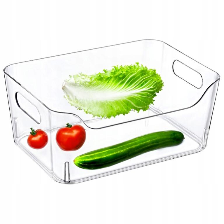 Rectangular transparent refrigerator organizer 23x16x9.5 cm