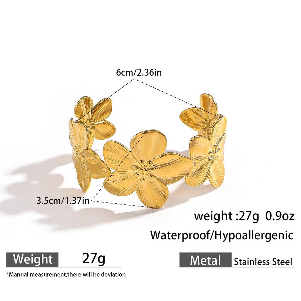 European & American Ocean Style Stainless Steel Bracelet with Starfish, Seashell, Coral Flowers, and Natural Stone Bangle Hand Jewelry.