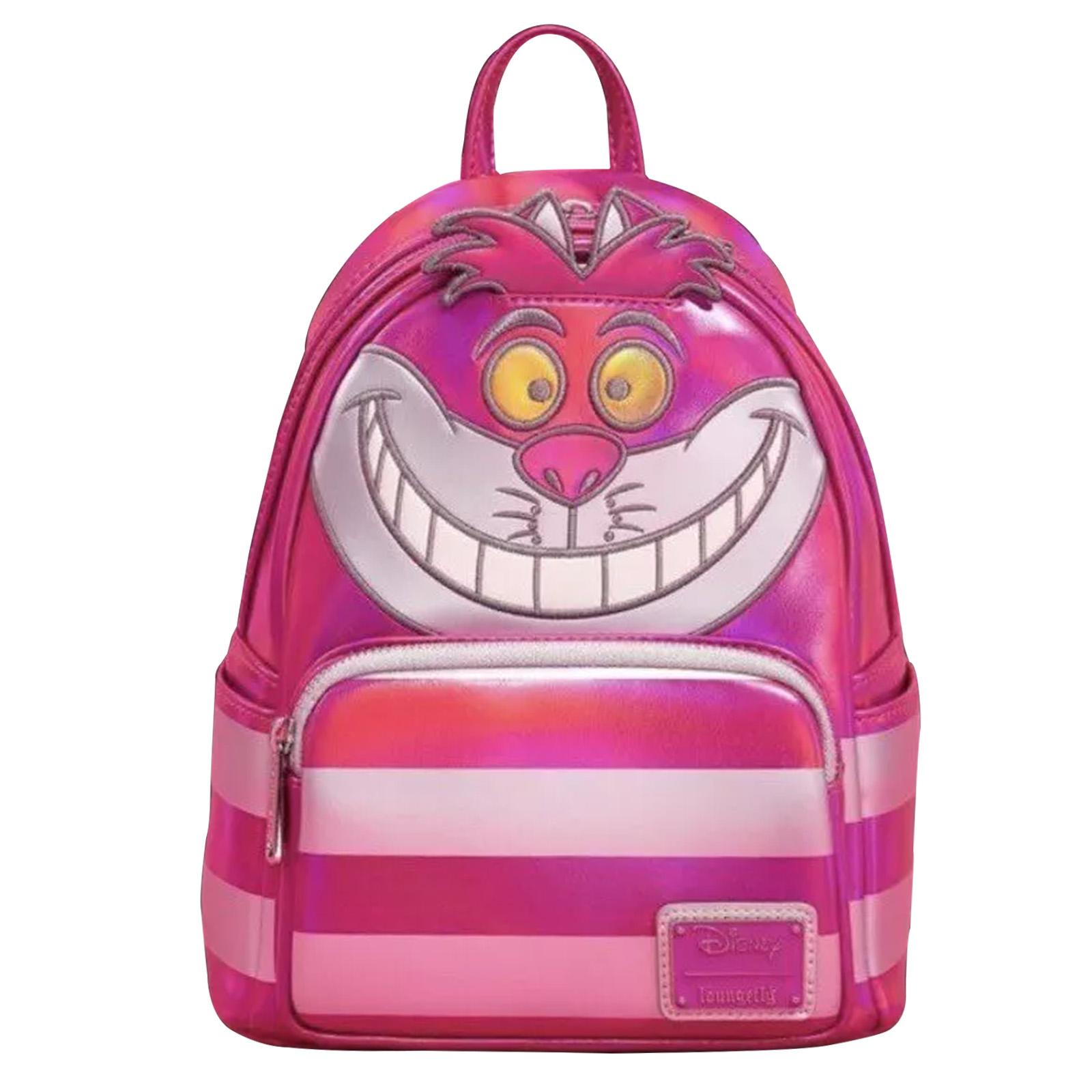 Disney Alice in Wonderland Cheshire Cat Snap Flap Mini Backpack Wallet BLANC