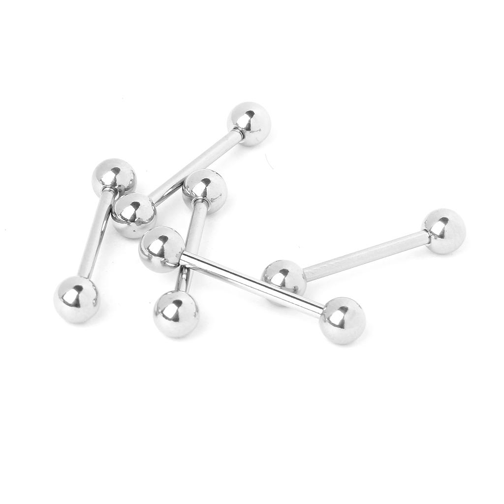 5pcs 316L Stainless Steel Tongue Nipple Barbell Ring Body Jewelry