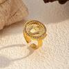 New Design Hot Sale Stainless Steel Ring 18K Gold Plated Exquisite Heart Ring Necklace Jewelry Ring