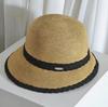 Straw Hat Women's Hand-woven Fine Grass Bucket Hat Big Eaves Sunshade Sun Protection Hat Summer Vacation Beach Hat