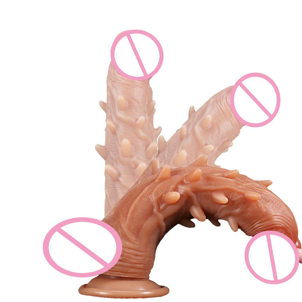 Realistic Silicone Dildo with Veins & Bumps – Suction Cup Penis Toy for Vaginal Anal Penetration, Soft & Body-Safe Sex Toy