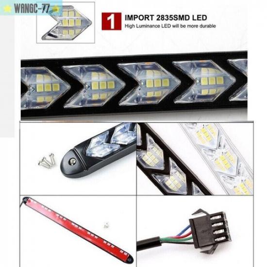 2X 12V 9LED Daytime Running Lights Car Strip DRL Driving Fog Turn Signal Lamp