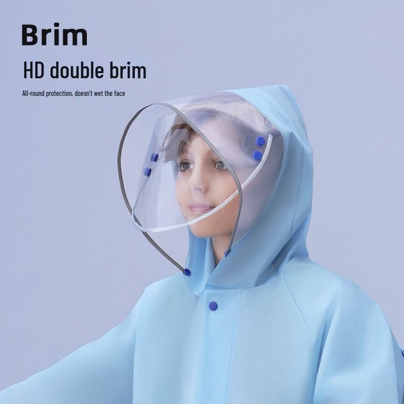 Children's Full-Length Waterproof Bicycle Raincoat with Backpack Cover, Ages 5-12