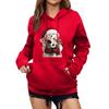 Women's Winter Christmas Printed Pullover Hooded Sweatshirt Fleece Long Sleeve Sweatshirt