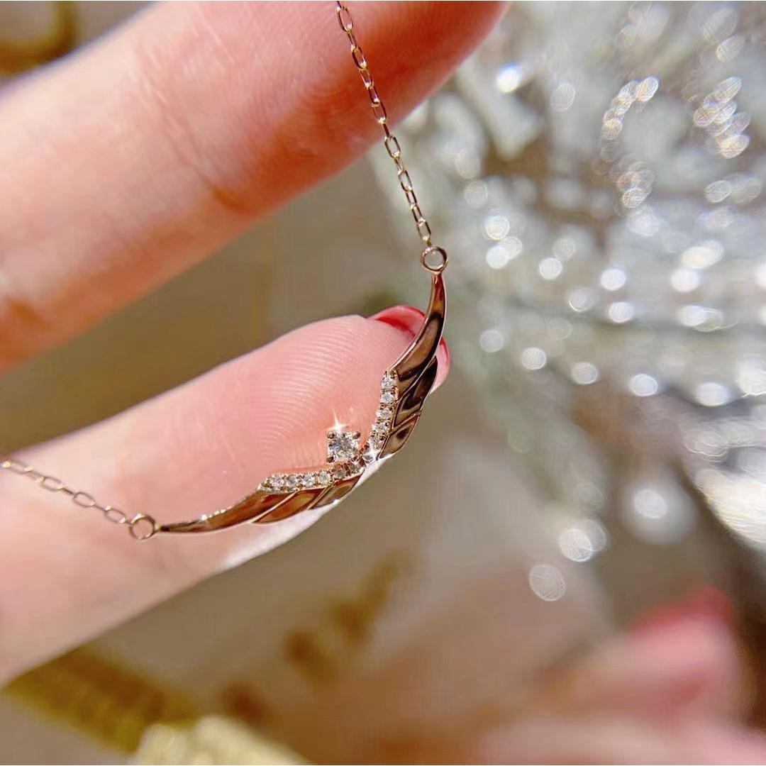 

Классический универсальный комплект из двух предметов для невесты с крыльями ангела, модный комплект из ожерелий со стразами