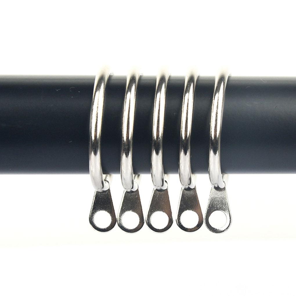 20pcs Curtain Rings Home Indoor Curtains Hooks Component Metal Hanging Fixator Hardware Accessories Fixing Ring Rods Hangers