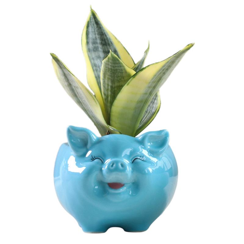 Simple Nordic Cartoon Animal Succulent Flower Pot Ceramic, Creative Gardening Water Flower Potter Home Decoration Ornament