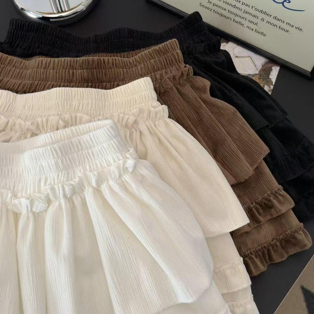 Damen Hohe Taille A-Linie Puffy Kuchenrock - Süßer Retro Ballett Stil für Frühling & Herbst