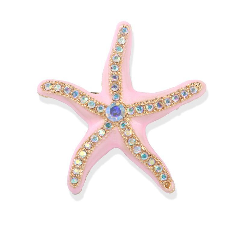 Creative Enamel Starfish Brooch Lightweight No Fade Jewelry for Women Coat Lapel Pin Wedding Guest Wear Gift