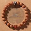 Chinese Zodiac Peach Wood & Agate Bracelet for Men and Women - Retro Year of the Snake Jewelry, Benmingnian Gift