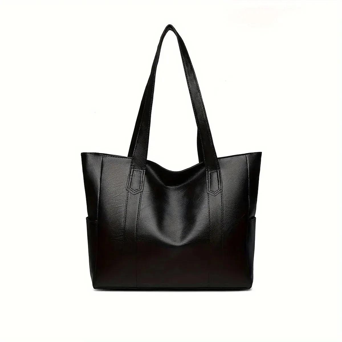 Vintage Ladies Bag Large Capacity Handbag , Vintage Plain Shoulder Bag , Ladies Commuter Casual Handbag
