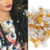 100Pcs Adjustable Dreadlocks Hair Braid Beads Cuffs Hair Decoration Wig Accessories Gold+Silver
