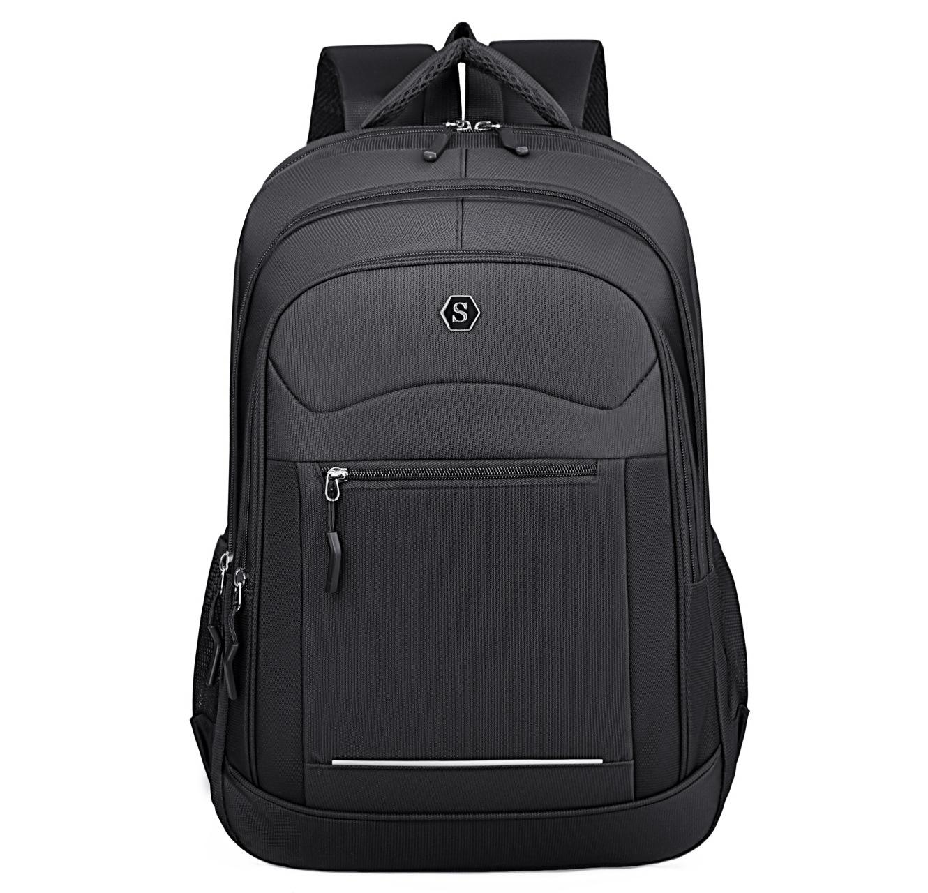 

Stylish Nylon Backpack for Men Women Nylon School Travel Bag with Laptop Compartment Multiple Pockets чорний