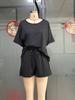 2026 Summer Hot Selling Casual Batwing Sleeve T-shirt & Drawstring Shorts Set