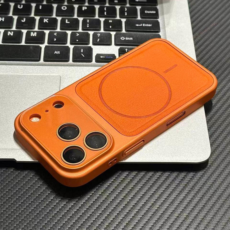

Official Leather Magnetic Phone Case for iPhone 17 11 12 13 14 15 16 Pro Max Magsafe Wireless Charge Protector Cover For iPhone 11